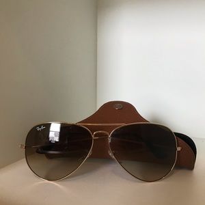 Used Ray Ban Aviator Large Metal Sunglasses